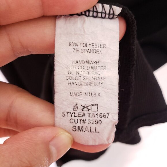 Bombom Women Black Short Sleeve Unique Cut Shirt Blouse Size Small Made in USA - Picture 8 of 13